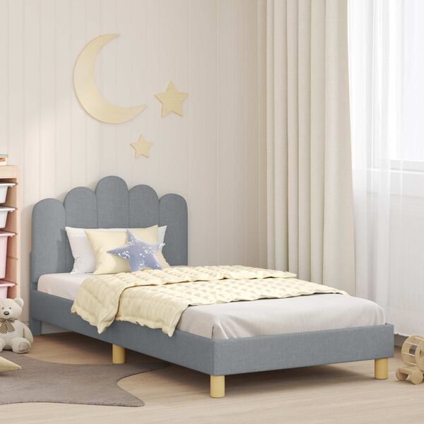vidaXL Cadre de lit pour enfants avec t&ecirc;te de lit Gris clair