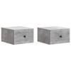vidaXL Cabinet de chevet mural 2 pi&egrave;ces Gris b&eacute;ton 33 x 34,5 x 20 cm