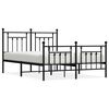 vidaXL Cadre de lit m&eacute;tal sans matelas avec pied de lit noir 140x200cm