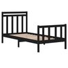 vidaXL Cadre de lit sans matelas noir 75x190 cm bois massif