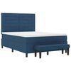 vidaXL Lit &agrave; ressorts avec matelas Bleu 140 x 190 cm tissu