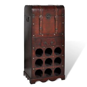 vidaXL Casier &agrave; bouteilles avec rangement pour 9 bouteilles Bois