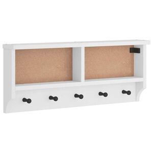 vidaXL Porte-manteau mural SANDNES blanc 87x12x35 cm bois massif pin