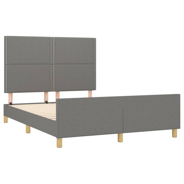 vidaXL Cadre de lit sans matelas gris fonc&eacute; 140x190 cm tissu