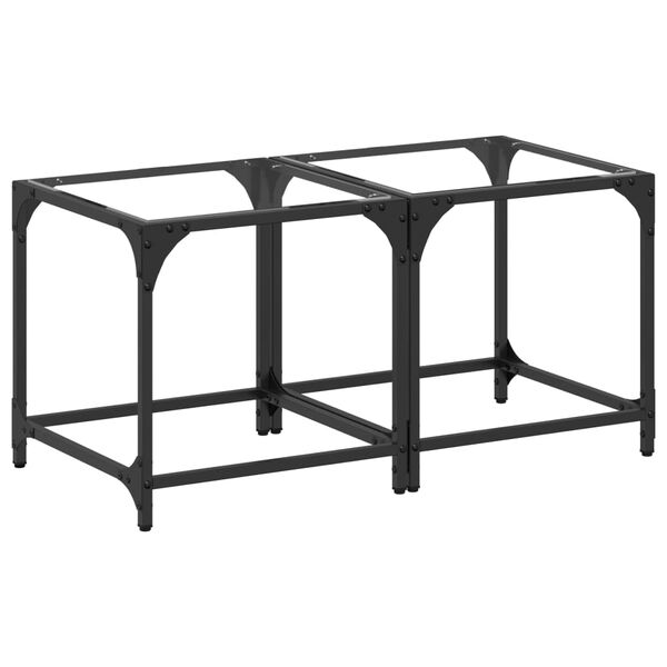 vidaXL Tables basses avec dessus en verre transparent 2 pcs acier