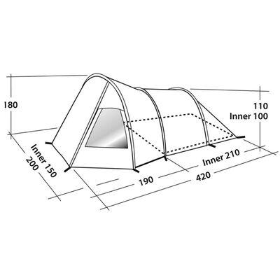 Easy Camp Tente gonflable Blizzard 300 Gris et Bleu 120251