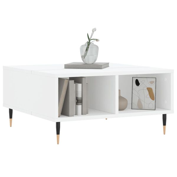vidaXL Table basse blanc 60x60x30 cm bois d'ing&eacute;nierie