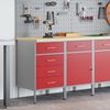 vidaXL Placard de travail 2 pcs Rouge et Gris 75 x 45 x 85 cm