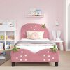 vidaXL Cadre de lit pour enfants avec t&ecirc;te de lit Rose 80 x 200 cm