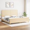 vidaXL Cadre de lit sans matelas cr&egrave;me 200x200 cm tissu