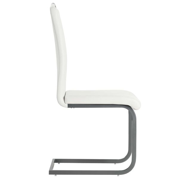 vidaXL Chaises &agrave; manger cantilever lot de 6 blanc similicuir