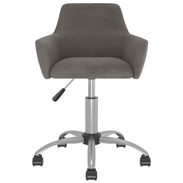 vidaXL Chaises pivotantes &agrave; manger lot de 2 Gris fonc&eacute; Velours