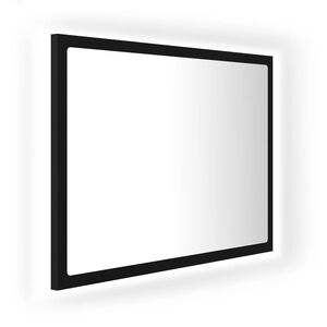 vidaXL Miroir &agrave; LED de salle de bain Noir 60x8,5x37 cm Acrylique
