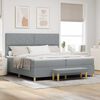 vidaXL Lit &agrave; ressorts avec matelas Gris clair 200 x 200 cm tissu