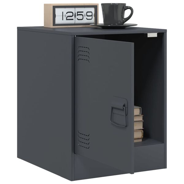 vidaXL Tables de chevet 2 pcs anthracite 34,5x39x44 cm acier