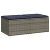 vidaXL Salon de jardin 2 pcs avec coussins gris r&eacute;sine tress&eacute;e acacia