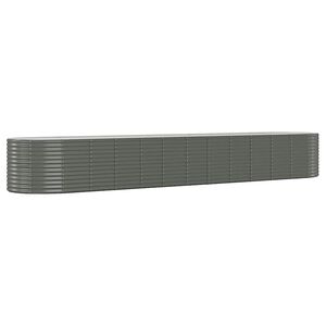 vidaXL Lit sur&eacute;lev&eacute; de jardin Acier enduit de poudre 507x100x68cm gris