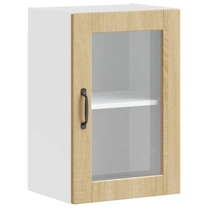vidaXL Armoire murale de cuisine et porte en verre Porto ch&ecirc;ne sonoma