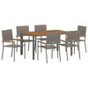 vidaXL Ensemble de salle &agrave; manger pour jardin 7 pc Gris polyrotin