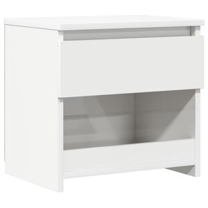 vidaXL Table de chevet blanc brillant 40x30x39 cm bois d&rsquo;ing&eacute;nierie