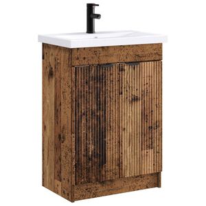 vidaXL Ensemble de mobilier de salle de bain Bois ancien