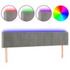 vidaXL T&ecirc;te de lit &agrave; LED Gris clair 163x16x78/88 cm Velours