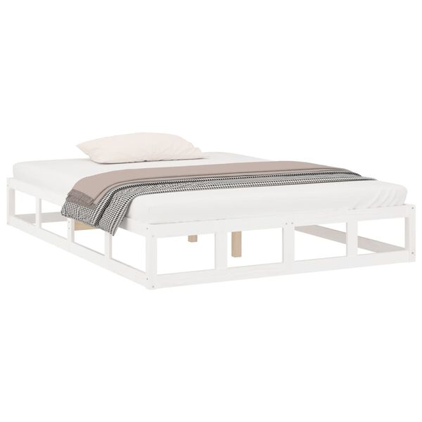 vidaXL Cadre de lit sans matelas blanc 120x200 cm bois massif