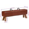 vidaXL Banc cheval d'arçon vintage Cuir véritable de chèvre