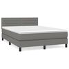 vidaXL Sommier &agrave; lattes de lit avec matelas Gris fonc&eacute; 140x200cm Tissu
