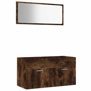 vidaXL Ensemble de meubles de salle de bain 2 pcs Ch&ecirc;ne fum&eacute;