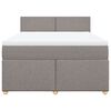 vidaXL Sommier &agrave; lattes de lit avec matelas Taupe 140x200 cm Tissu
