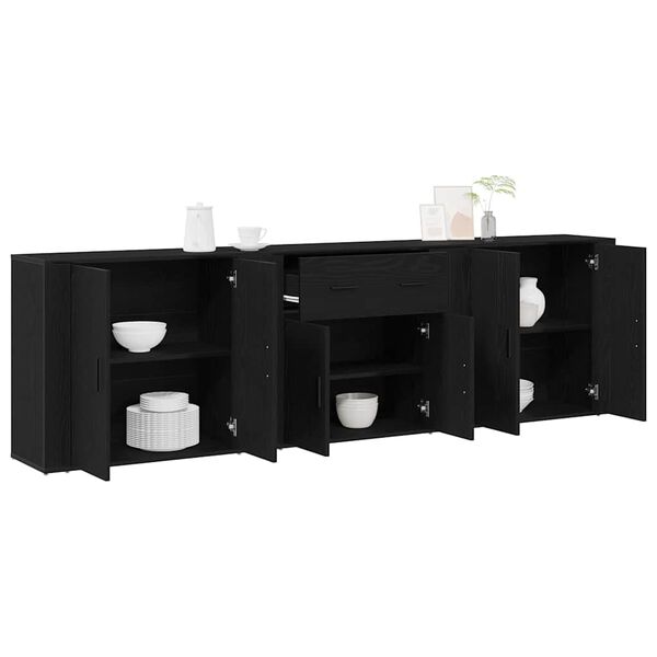 vidaXL Buffet Ch&ecirc;ne noir 240 x 33 x 70 cm Bois d'ing&eacute;nierie