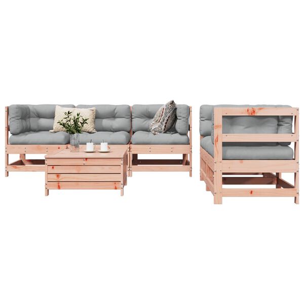 vidaXL Salon de jardin 6 pcs bois massif sapin de douglas