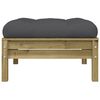 vidaXL Repose-pied de jardin avec coussin bois de pin imprégné