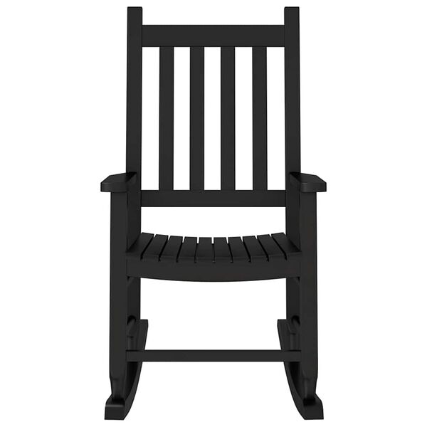 vidaXL Chaise &agrave; bascule enfants noir bois de peuplier massif
