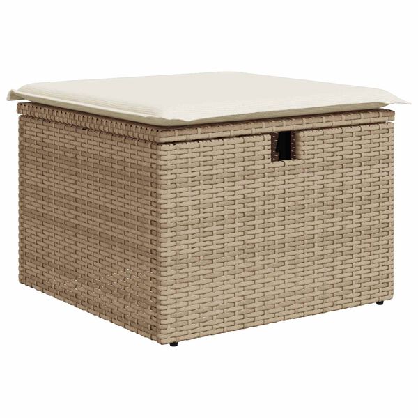 vidaXL Ensemble de Canap&eacute;s avec coussin Beige et cr&egrave;me polyrotin