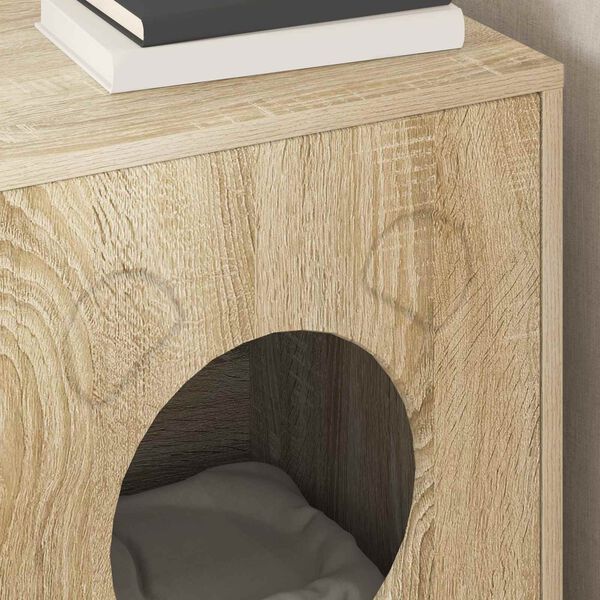 vidaXL Maison pour chat Sonoma 42,5 x 40 x 53 cm Bois d'ing&eacute;nierie