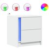 vidaXL Armoire de chevet avec lumières LED blanc bois d'ingénierie