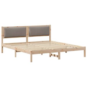vidaXL Cadre de lit avec t&ecirc;te de lit Taupe 180 x 200 cm Pin massif