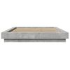 vidaXL Cadre de lit sans matelas gris b&eacute;ton 140x200 cm