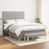 vidaXL Sommier &agrave; lattes de lit avec matelas Gris clair 140x200cm Tissu