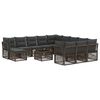 vidaXL Ensemble de canap&eacute; de jardin 13 pc Gris polyrotin