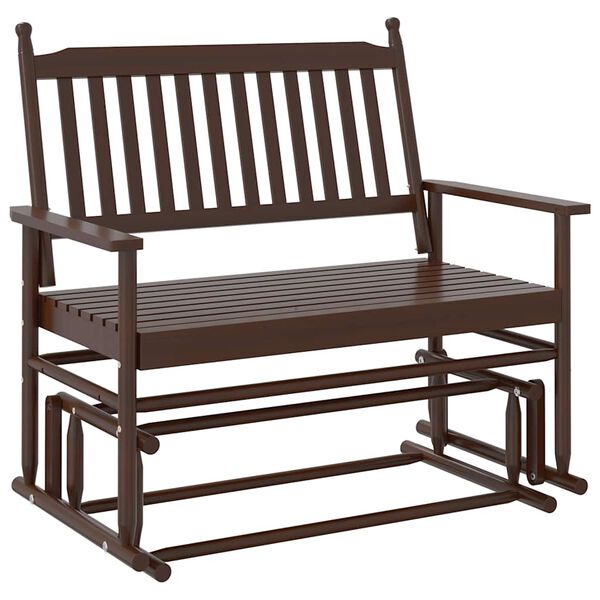 vidaXL Banc balancelle marron 118x70x104,5 cm bois massif de peuplier