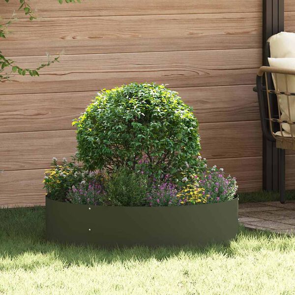 vidaXL Anneau de jardini&egrave;re 5 pcs Vert olive 80 x 80 x 20 cm