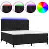 vidaXL Sommier &agrave; lattes de lit matelas et LED Noir 180x200 cm Velours