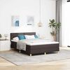 vidaXL Lit &agrave; ressort LED avec matelas Marron fonc&eacute; 160 x 200 cm tissu
