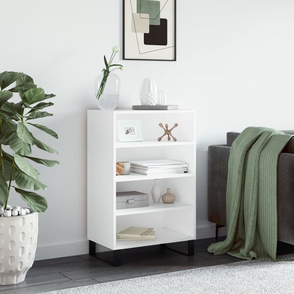 vidaXL Buffet haut blanc 57x35x90 cm bois d'ing&eacute;nierie