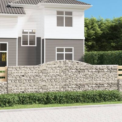 vidaXL Paniers à gabions arqués 5 pcs 400x30x120/140 cm Fer galvanisé