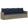 vidaXL Ensemble de canap&eacute; de jardin 4 pcs avec coussins gris r&eacute;sine tress&eacute;e