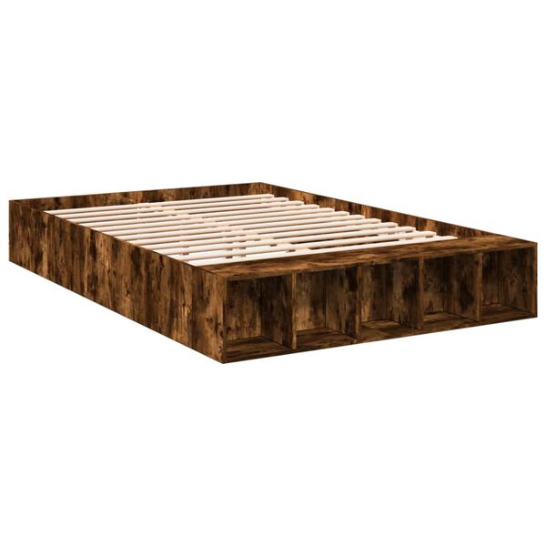 vidaXL Cadre de lit sans matelas ch&ecirc;ne fum&eacute; 160x200 cm